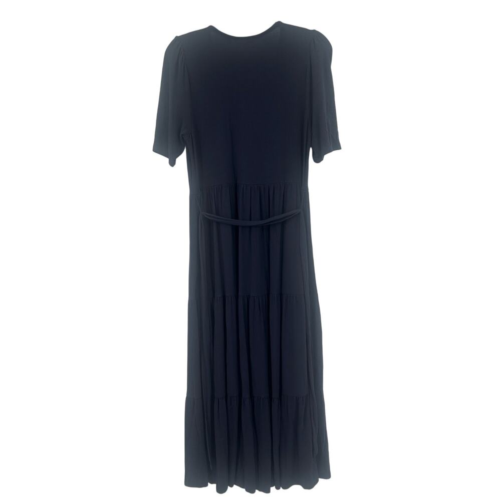 Boden Tiered Wrap Jersey Navy Blue Dress Maxi Women’s 8